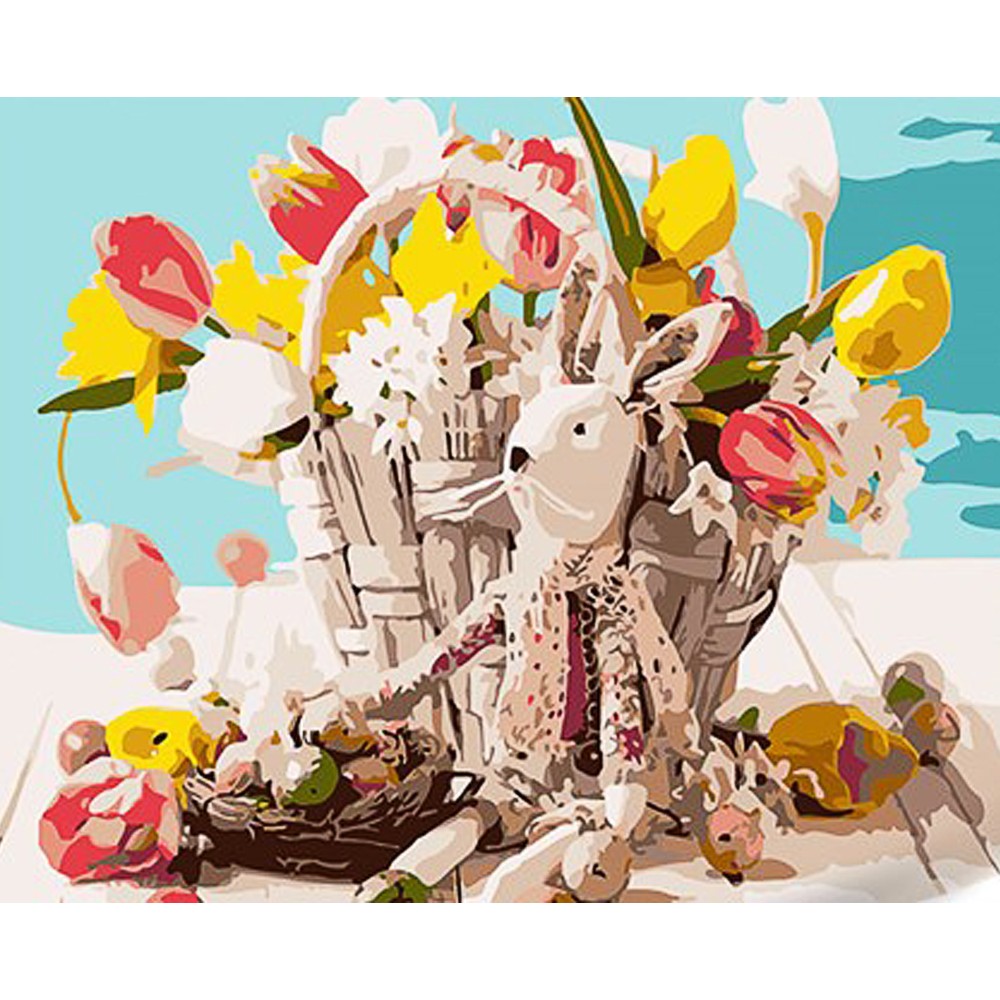 Картина за номерами Зайченя на Великдень (30х40 см), бренду Strateg - KUBIX
