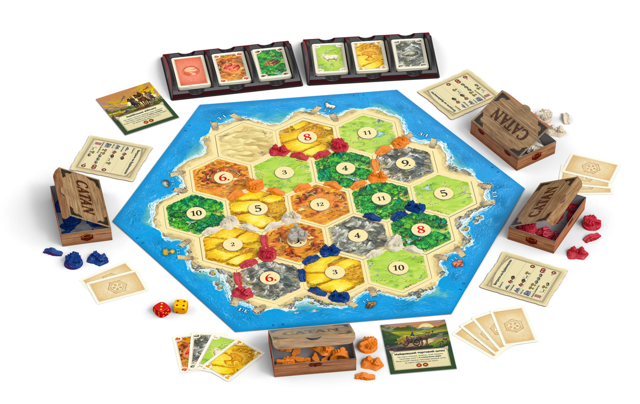 Настільна гра CATAN. Настільна гра (Settlers of Catan), бренду Rozum, для 3-4 гравців, час гри > 60хв. - 3 - KUBIX 