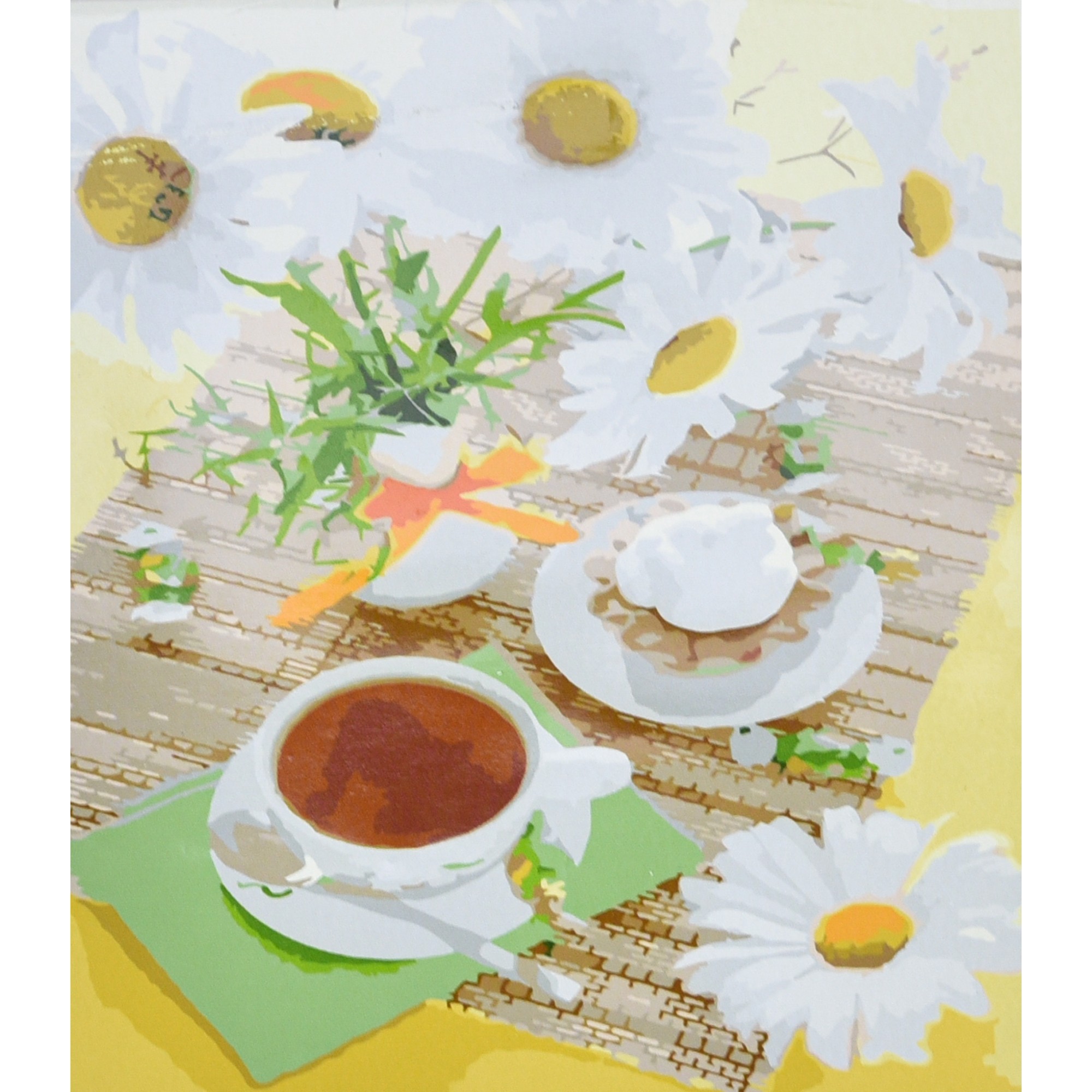 Картина по номерам Ромашки и чай (30х40 см), бренду Strateg - KUBIX