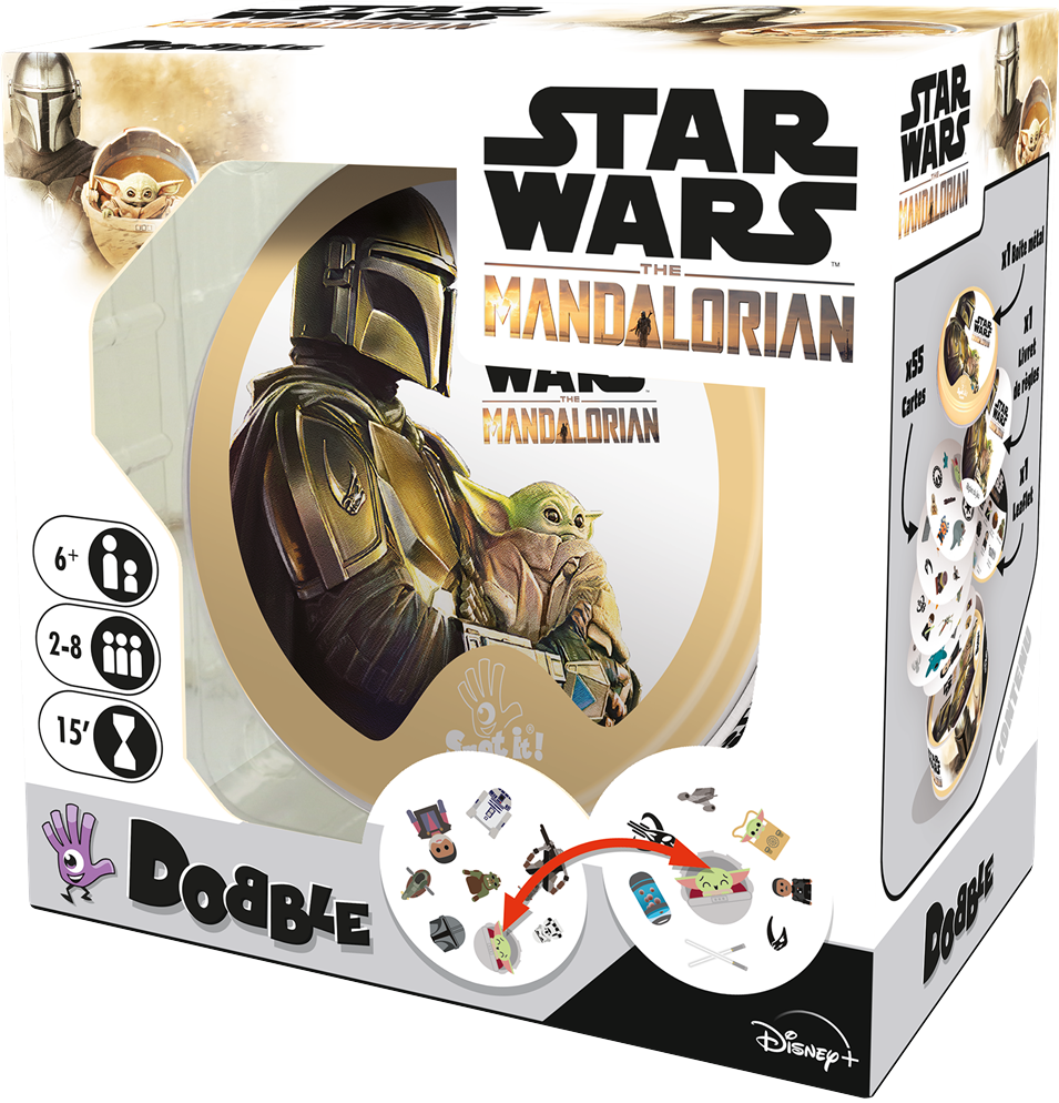 Настільна гра Доббл Мандалорець (Dobble Star Wars The Mandalorian) (FR), бренду Asmodee, для 2-8 гравців, час гри < 30хв. - 6 - KUBIX 