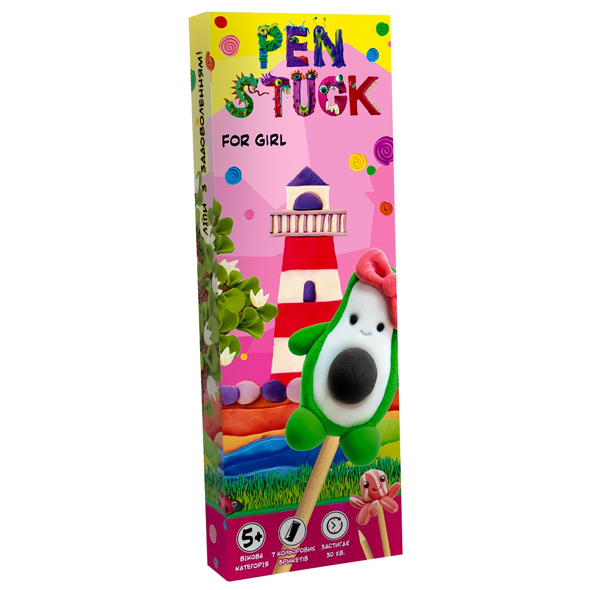 Набір для ліплення Ручка Стек для дівчаток (Pen Stuck for girl), бренду Strateg - KUBIX