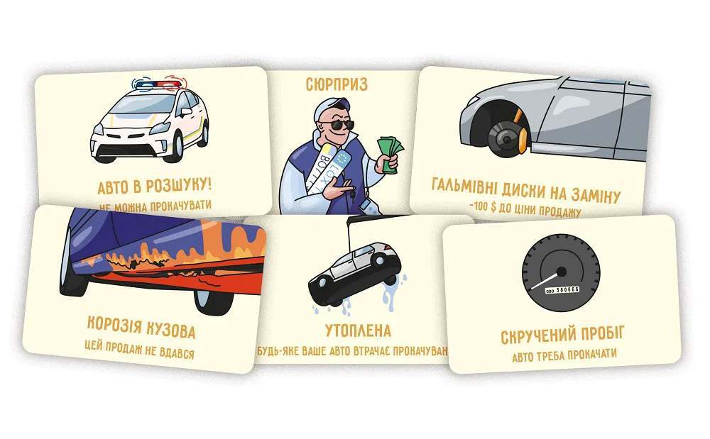 Настольная игра Перекуп (The Car Dealer), бренду Lord of Boards, для 2-6 гравців, час гри < 30мин. - 4 - KUBIX 