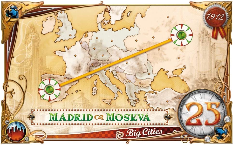 Настільна гра Ticket to Ride. Europe 1912 Expansion (Квиток на потяг. Європа 1912) (EN), бренду Days of Wonder, для 2-5 гравців, час гри < 30хв. - 3 - KUBIX 