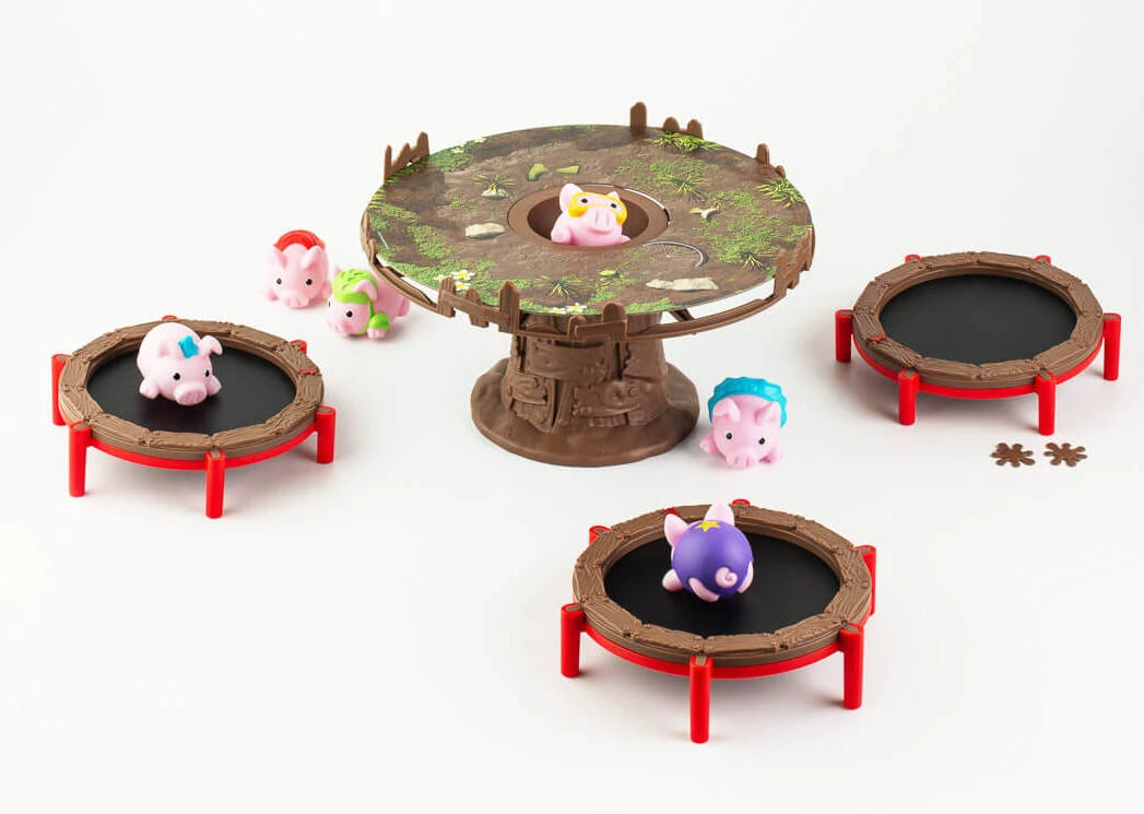 Настольная игра Хрюшки - попрыгушки (Pigs on Trampolines), бренду Fun Games Shop, для 2-4 гравців, час гри < 30мин. - 4 - KUBIX 