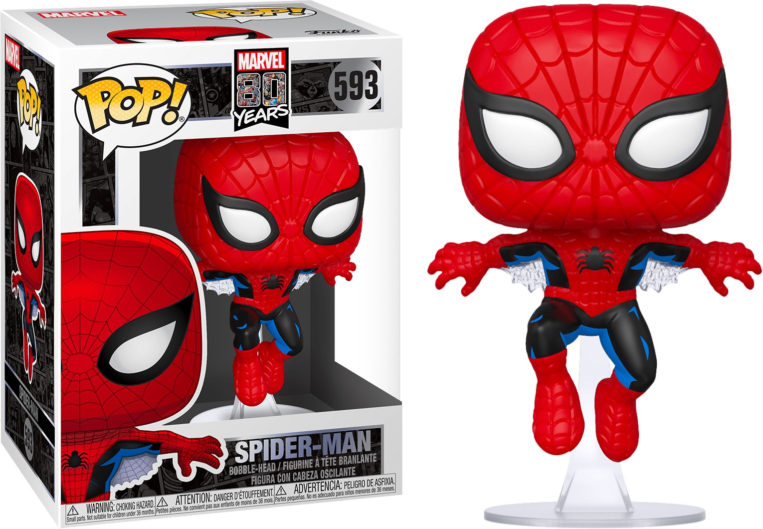 Ігрова фігурка FUNKO POP! Людина-Павук 80-ті (Spider-Man 80th) Marvel #593, бренду Funko - 2 - KUBIX 