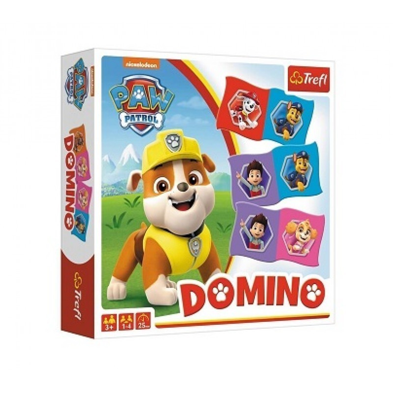 Настільна гра Доміно. Щенячий патруль (Domino. Paw Patrol), бренду Trefl, для 1-4 гравців, час гри < 30хв. - KUBIX