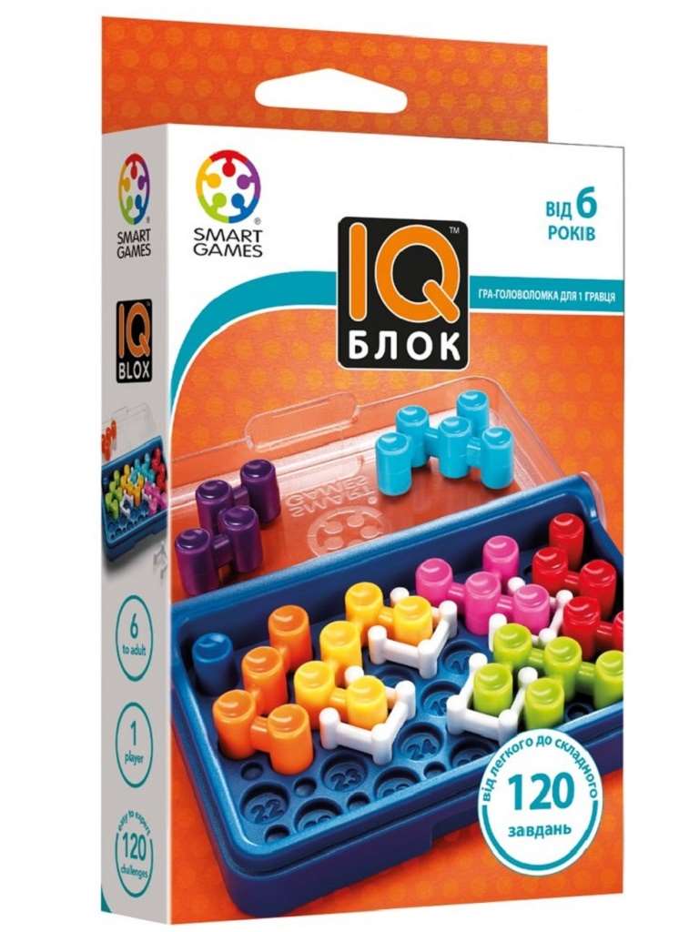 Настільна гра IQ Блок (IQ-Blox), бренду Smart Games, для 1-1 гравців, час гри < 30хв. - KUBIX