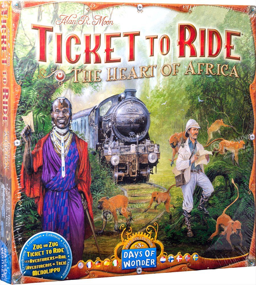 Настольная игра Ticket to Ride: The Heart of Africa (Билет на поезд. Сердце африки) (EN), бренду Days of Wonder, для 2-5 гравців, час гри < 30мин. - KUBIX