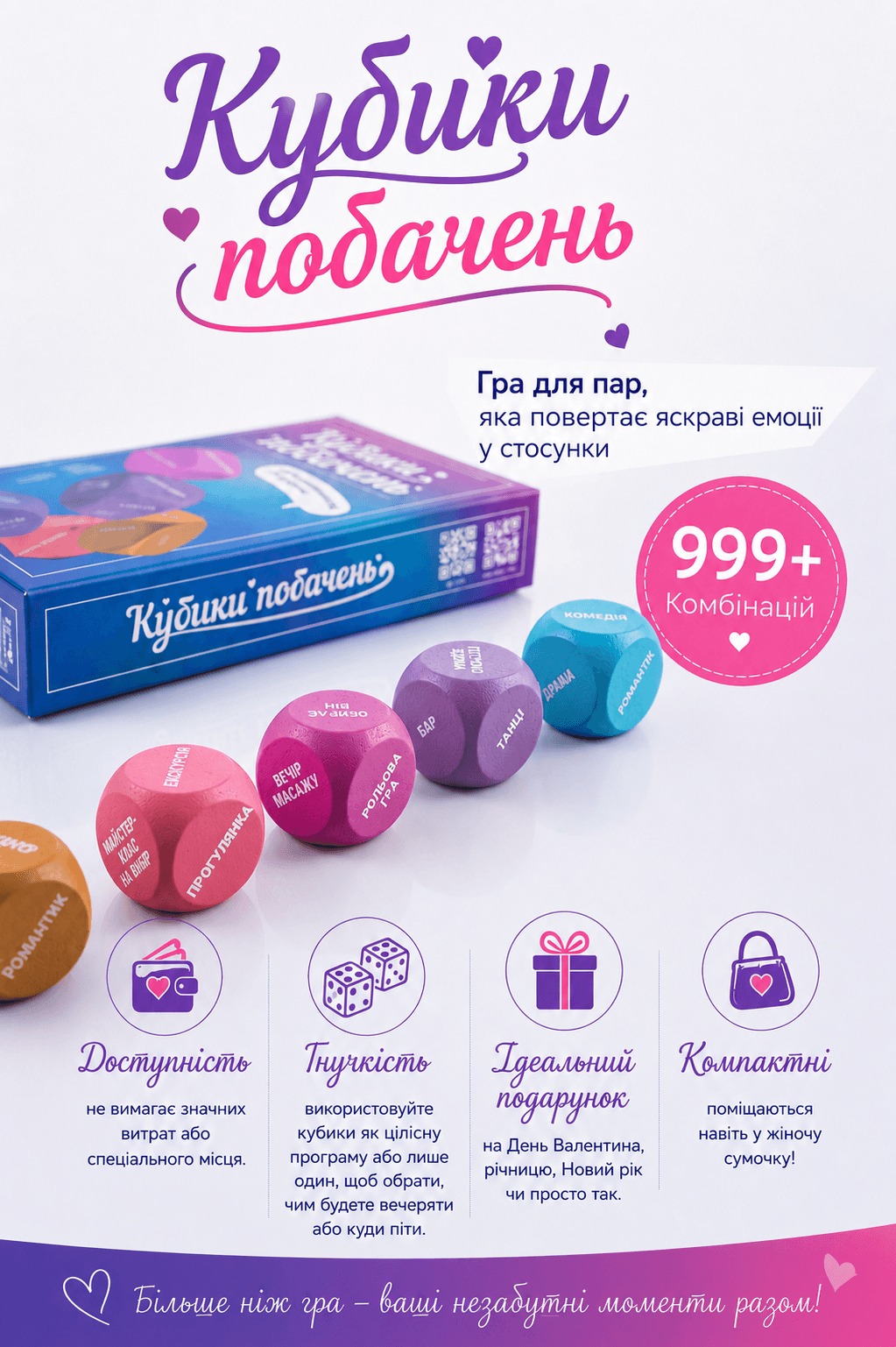 Настільна гра Кубики Побачень, бренду Fun Games Shop, для 2-2 гравців - 4 - KUBIX 