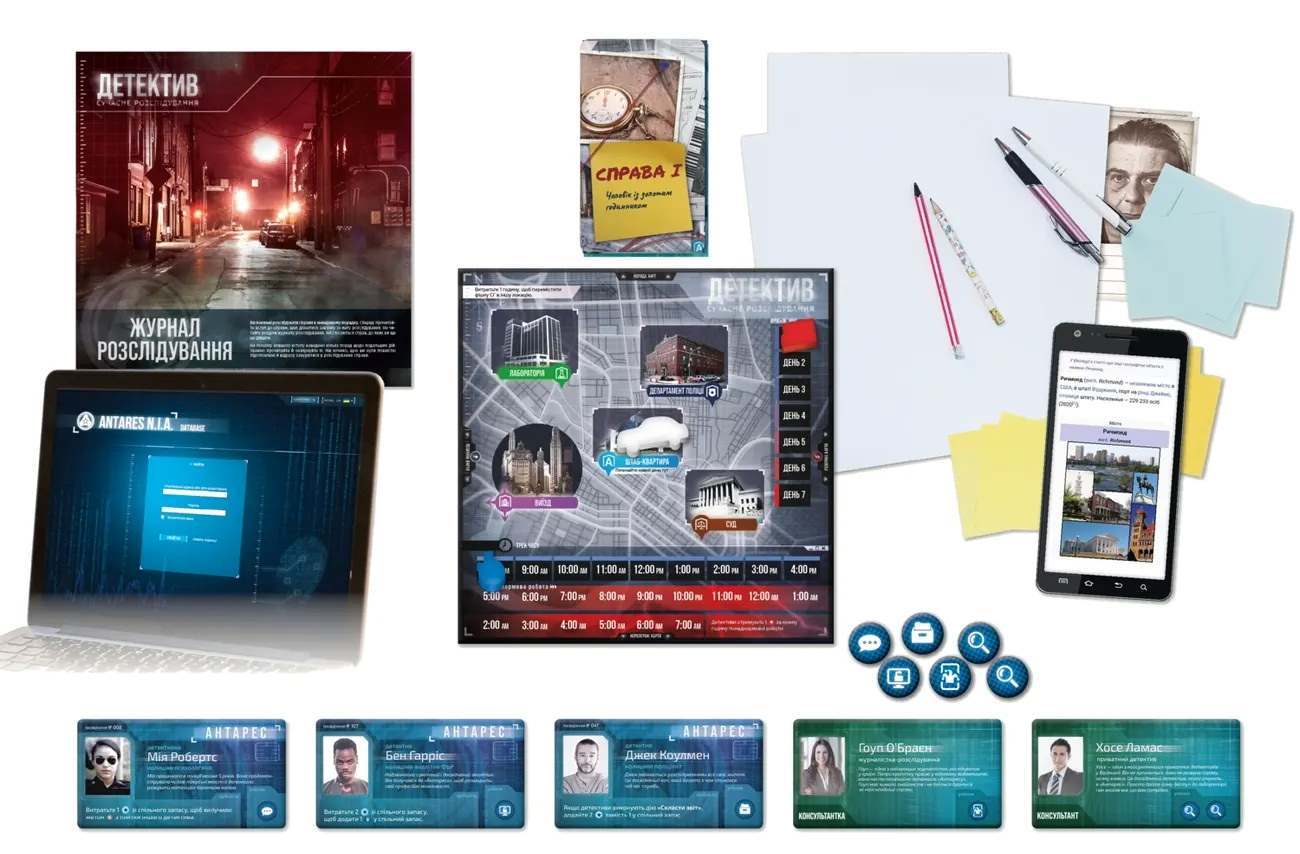 Настольная игра Детектив. Современное расследование (Detective: A Modern Crime Board Game), бренду Geekach Games, для 1-5 гравців, час гри > 60мин. - 2 - KUBIX 