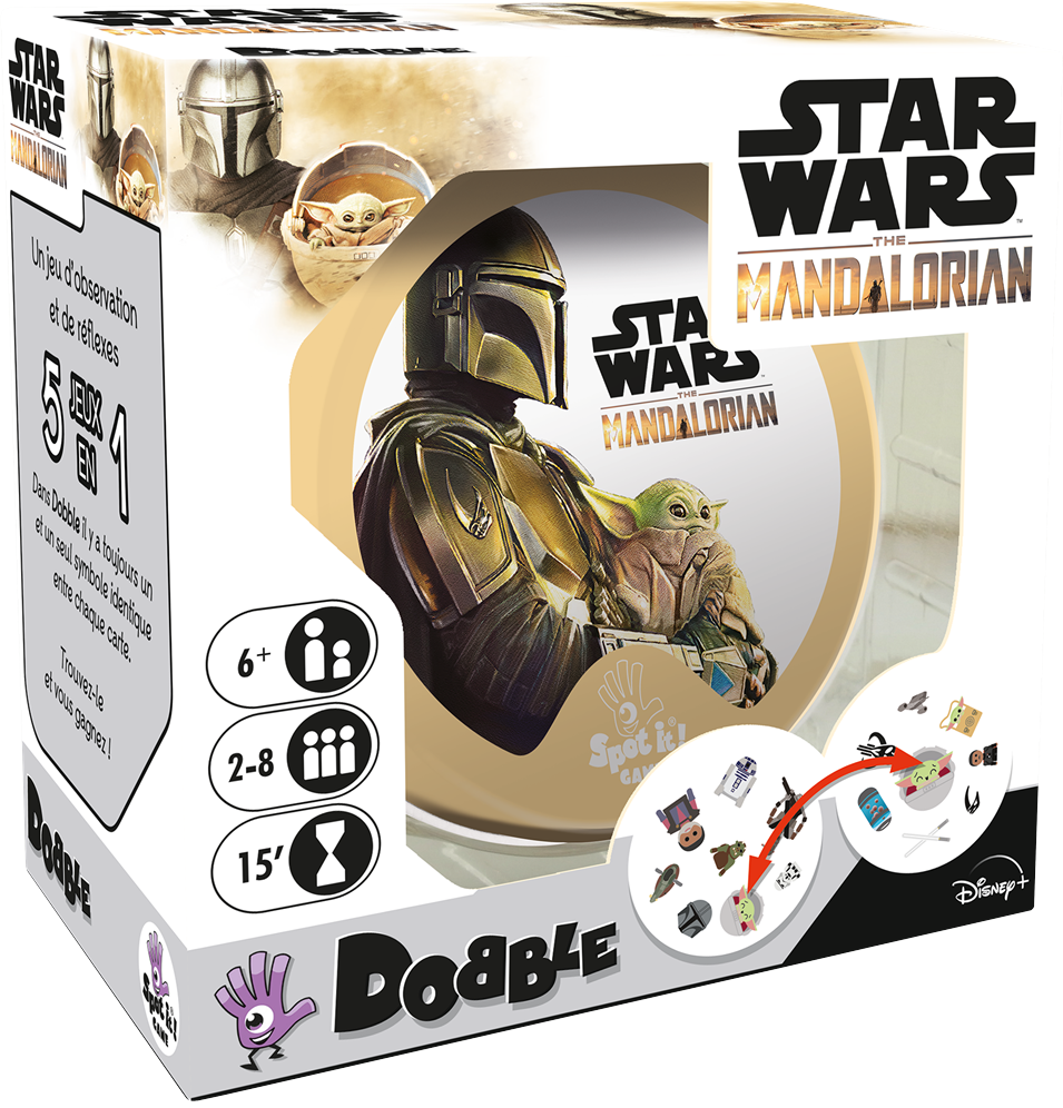 Настольная игра Доббл Мандалорец (Dobble Star Wars The Mandalorian) (FR), бренду Asmodee, для 2-8 гравців, час гри < 30мин. - KUBIX