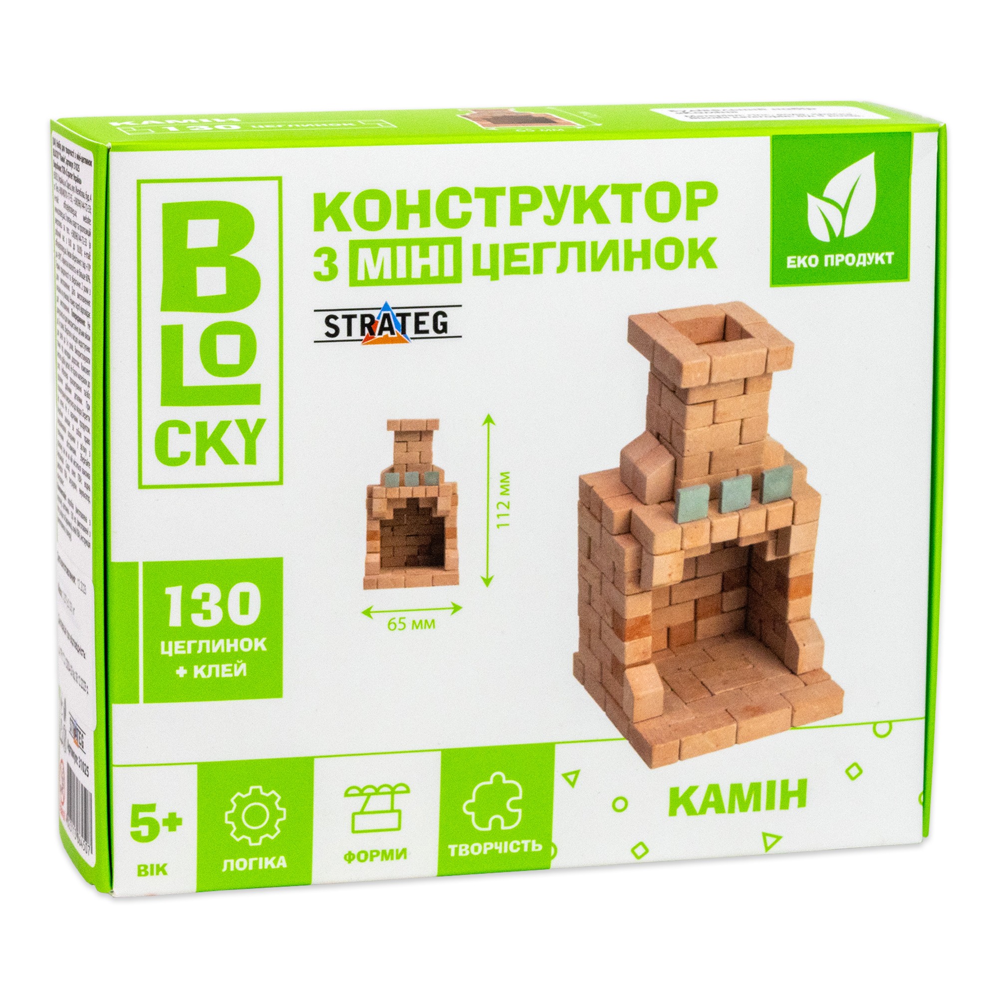 Строительный набор для творчества "Камин" (из мини-кирпичиков), бренду Strateg - KUBIX