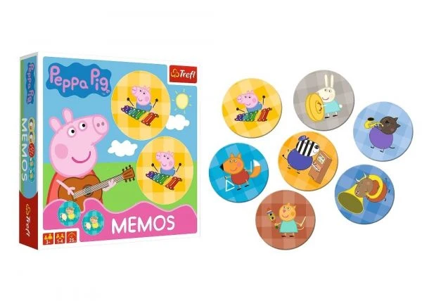 Настільна гра Свинка Пепа: Мемос з Пепою (Peppa Pig: Memos), бренду Trefl, для 1-4 гравців, час гри < 30хв. - 2 - KUBIX 