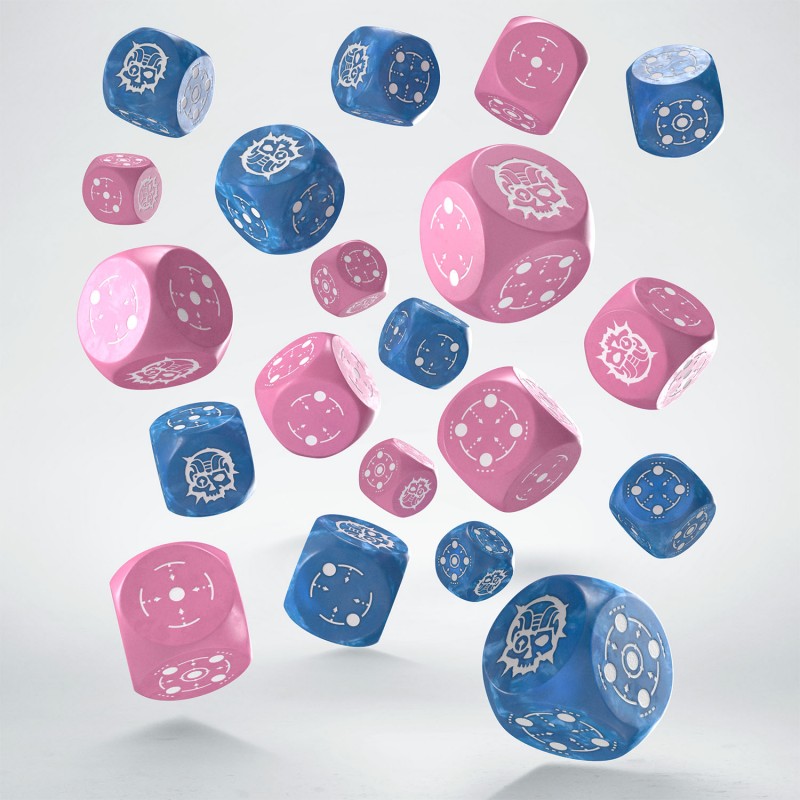 Набір кубиків Crosshairs Compact D6: Blue & Pink Dice Set, бренду Q-Workshop - 2 - KUBIX 