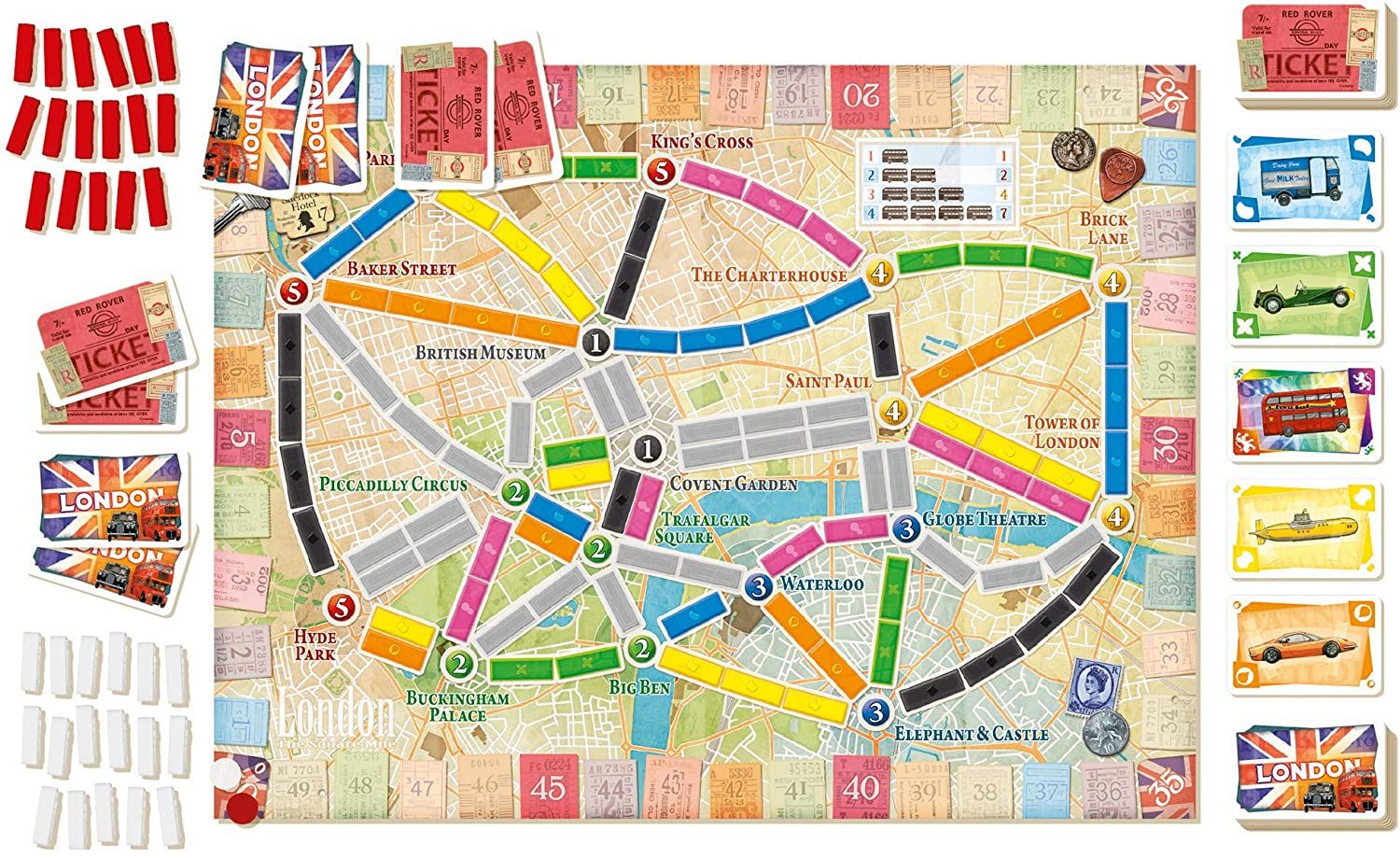 Настольная игра Ticket to Ride: London (Билет на поезд. Лондон) (EN), бренду Days of Wonder, для 2-4 гравців, час гри < 30мин. - 5 - KUBIX 