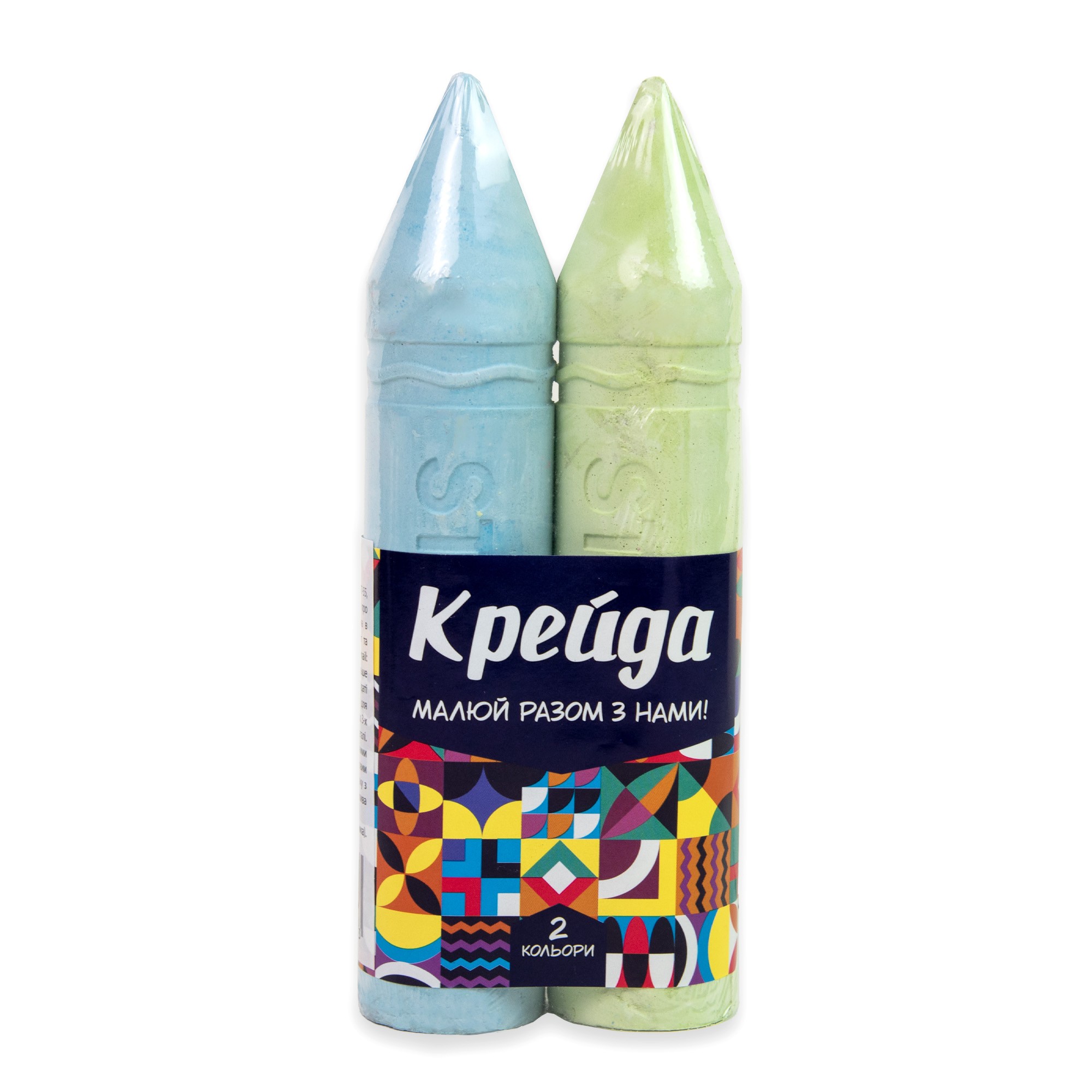 Крейда Олівець 2 штуки по 20х4 см кольорова, бренду Strateg - KUBIX