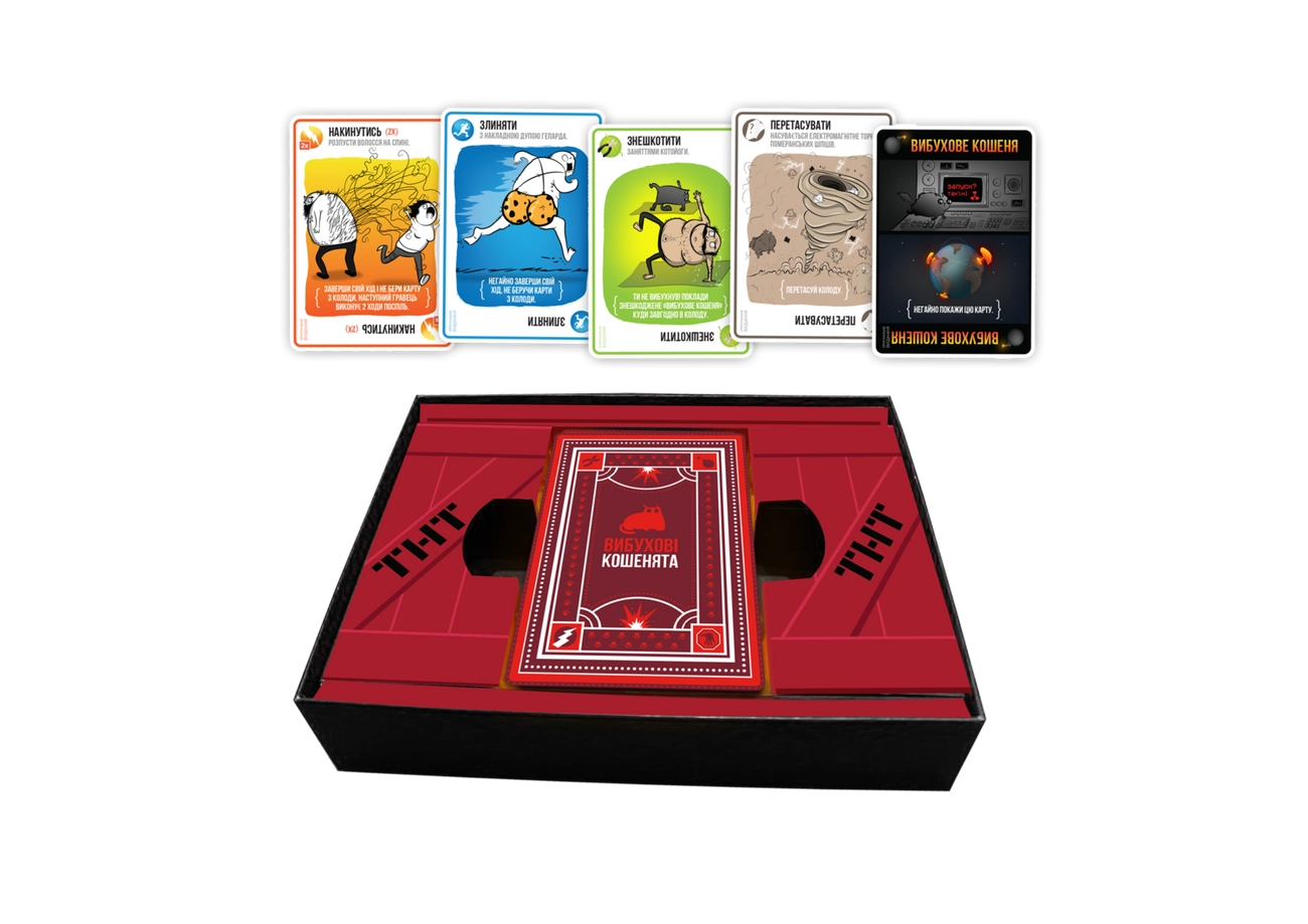 Настольная игра Взрывные котята: Оригинальное издание (Exploding Kittens), бренду Rozum, для 2-5 гравців, час гри < 30мин. - 4 - KUBIX 