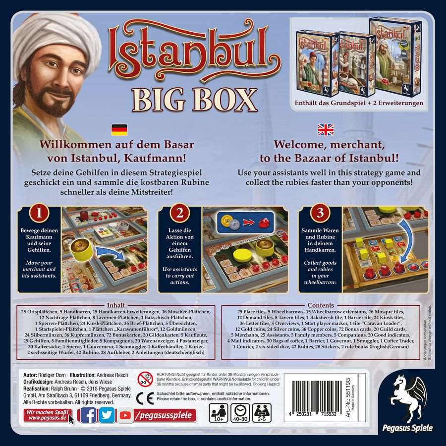 Настольная игра Istanbul: Big Box (Истамбул) (EN), для 2-5 гравців, час гри < 60мин. - 7 - KUBIX 