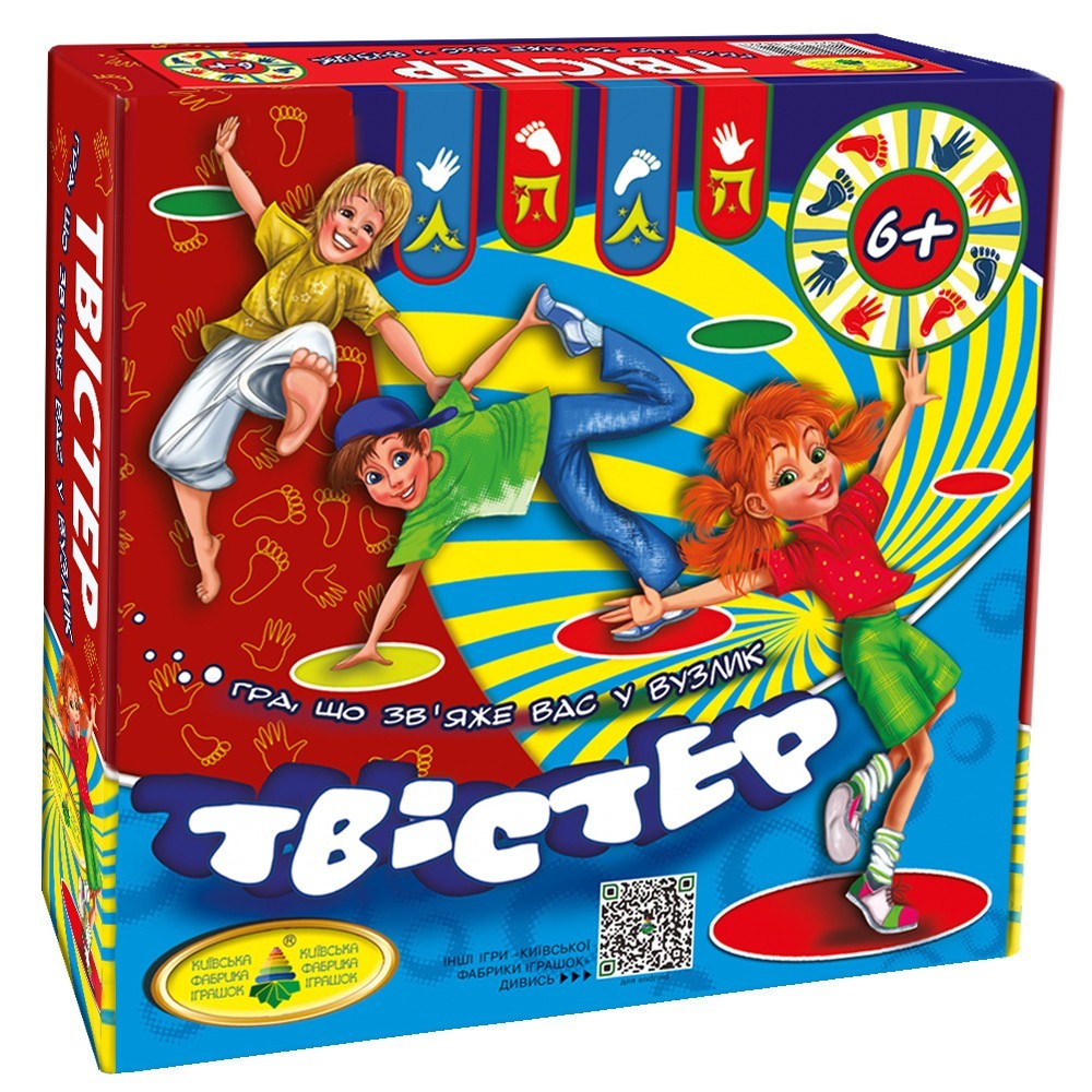 Настольная игра Твистер, бренду Киевская фабрика игрушек, для 2-4 гравців - KUBIX