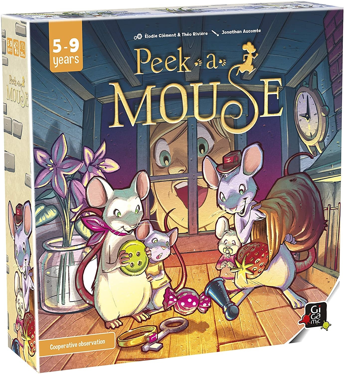 Настольная игра Мыши под крышей (Peek-a-Mouse) (EN), для 2-6 гравців, час гри < 30мин. - KUBIX