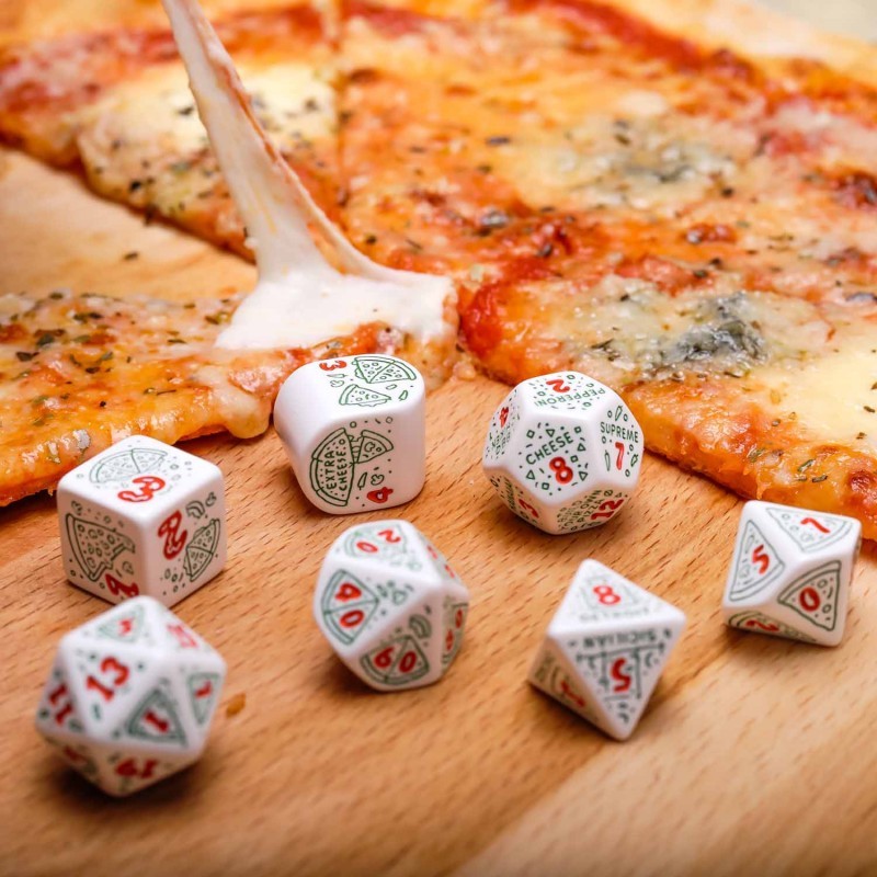 Набір кубиків Pizza Modern Dice Set: Pepperoni (7), бренду Q-Workshop - 5 - KUBIX 