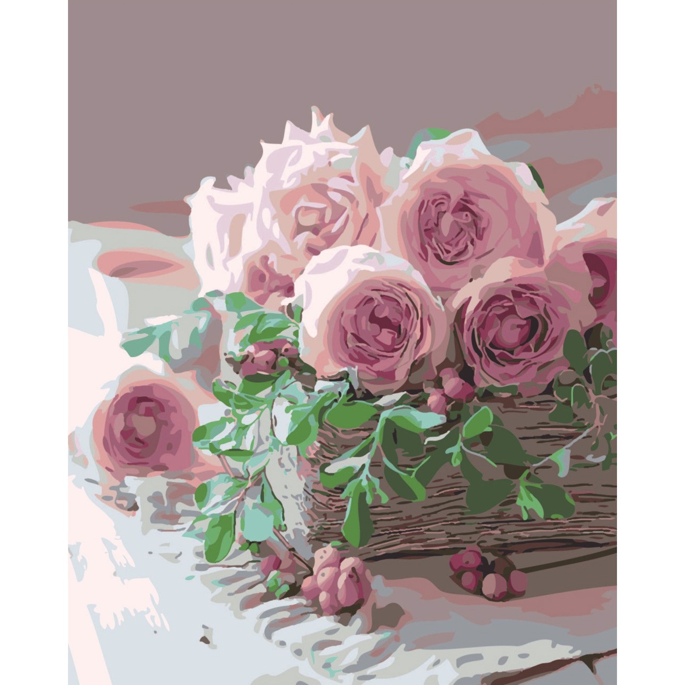 Картина за номерами Ніжні троянди (40х50 см) , бренду Strateg - KUBIX