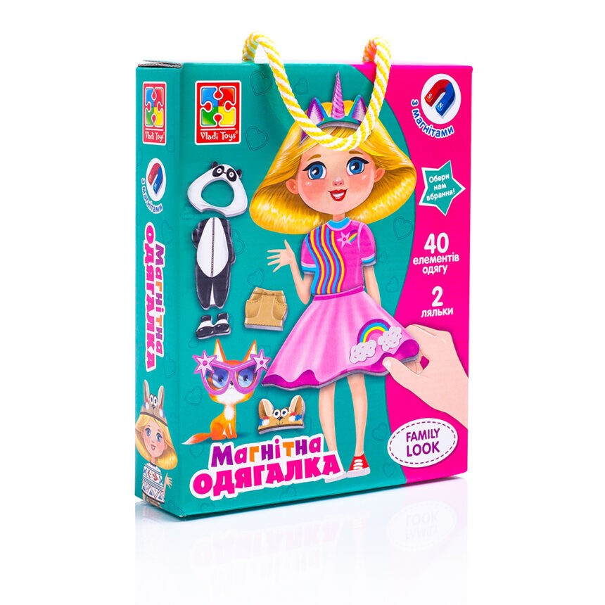 Настільна магнітна гра-одягалка Family look, бренду Vladi Toys, для 1-1 гравців - KUBIX