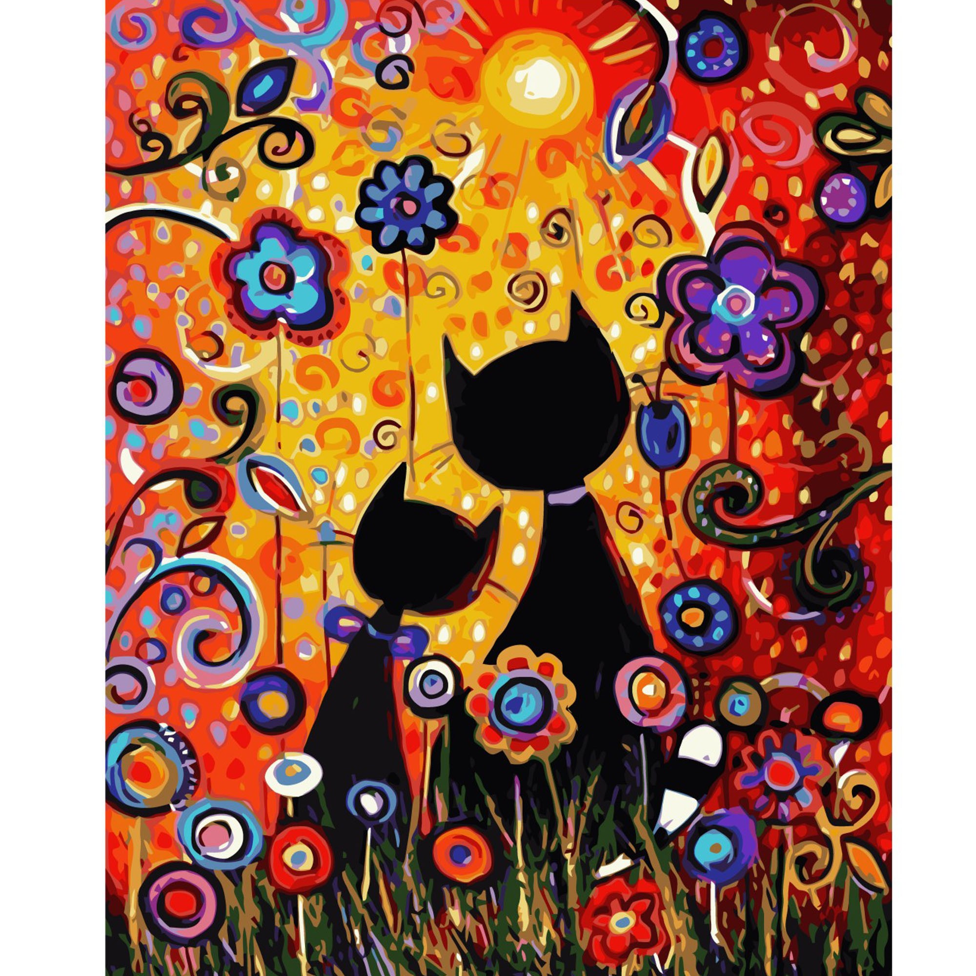 Картина по номерам Красочные котики (40х50 см), бренду Strateg - KUBIX
