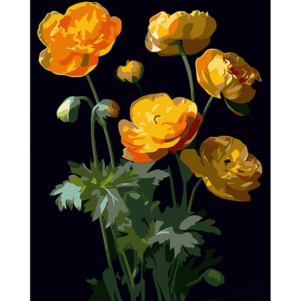 Картина за номерами Жовті квітки (40х50 см), бренду Strateg - KUBIX