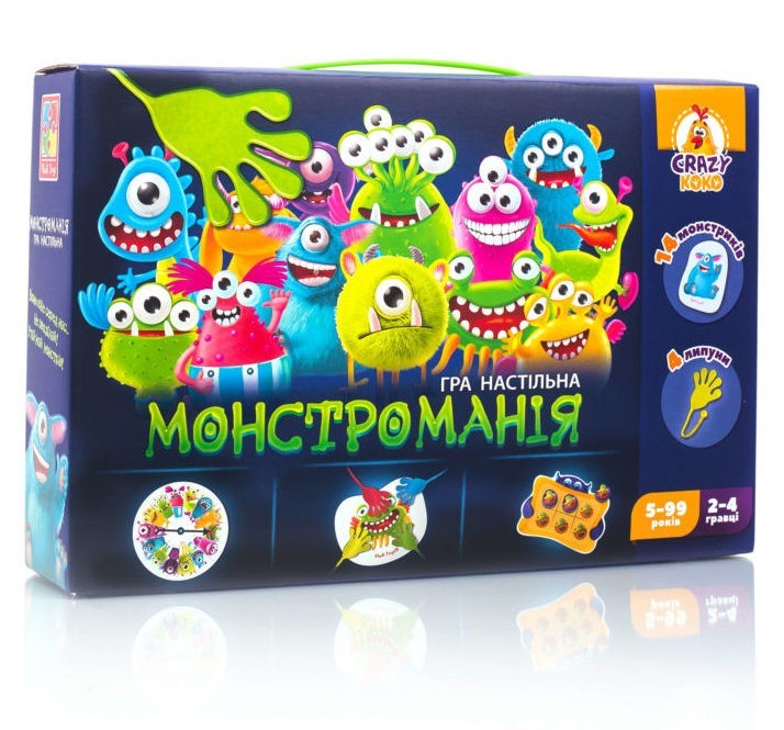 Настольная игра Монстромания, бренду Vladi Toys, для 2-4 гравців - KUBIX