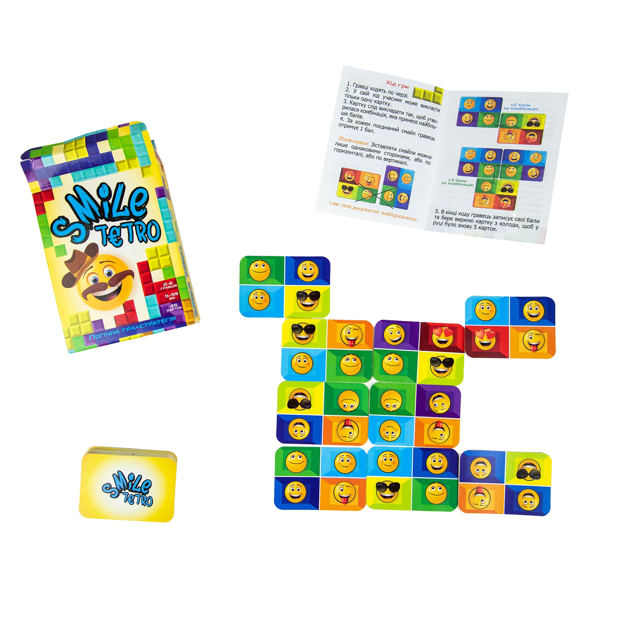 Настольная игра Смайл Тетро (Smile tetro), бренду Strateg, для 2-6 гравців, час гри < 30мин. - 2 - KUBIX 