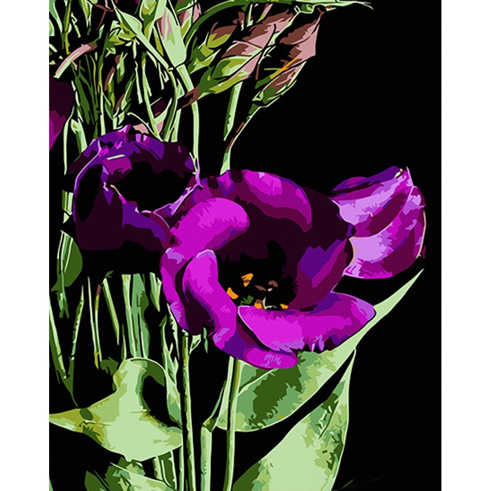Картина по номерам Фиолетовые цветки (40х50 см), бренду Strateg - KUBIX