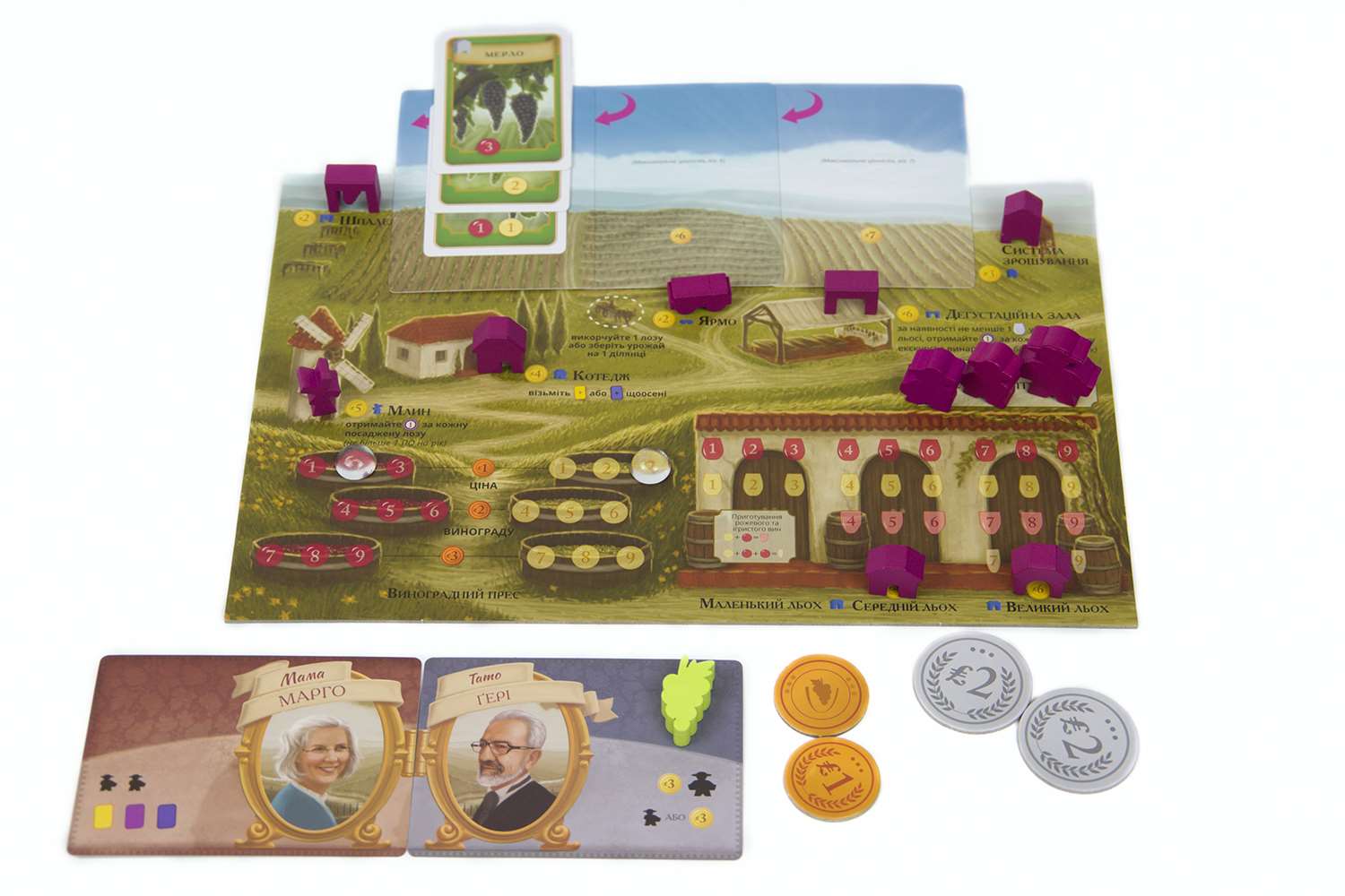 Настільна гра Виноробство (Viticulture), бренду Kilogames, для 1-6 гравців, час гри < 60хв. - 14 - KUBIX 