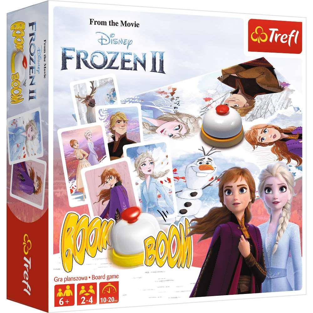 Настольная игра Бум Бум: Ледяное сердце (Boom Boom: Disney Frozen), бренду Trefl, для 2-4 гравців, час гри < 30мин. - KUBIX