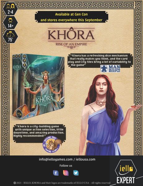 Настольная игра Khora: Rise of an Empire (Хора: Расцвет империи) (EN), бренду Iello, для 2-4 гравців, час гри > 60мин. - 2 - KUBIX 