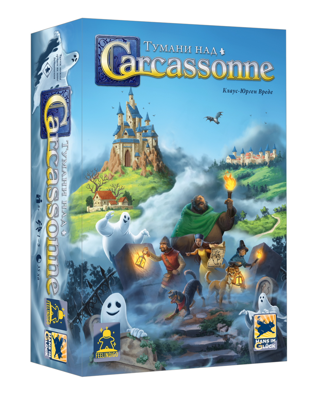 Настільна гра Тумани над Каркасоном (Mists over Carcassonne), бренду Feelindigo, для 1-5 гравців, час гри < 60хв. - KUBIX