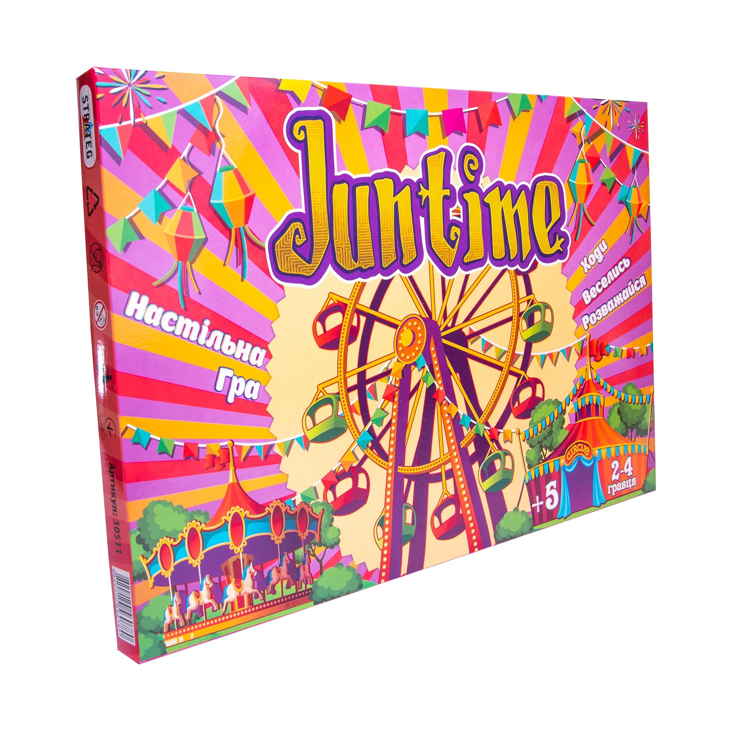 Настільна гра JunTime, бренду Strateg, для 2-4 гравців - KUBIX