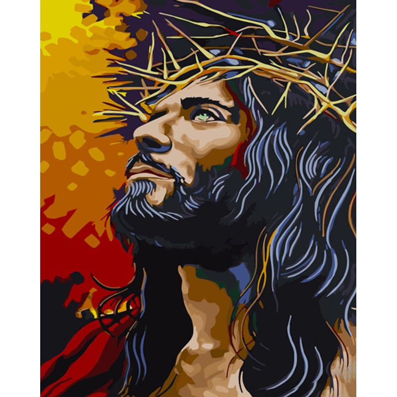 Картина по номерам Иисус в терновом венке (40х50 см), бренду Strateg - KUBIX