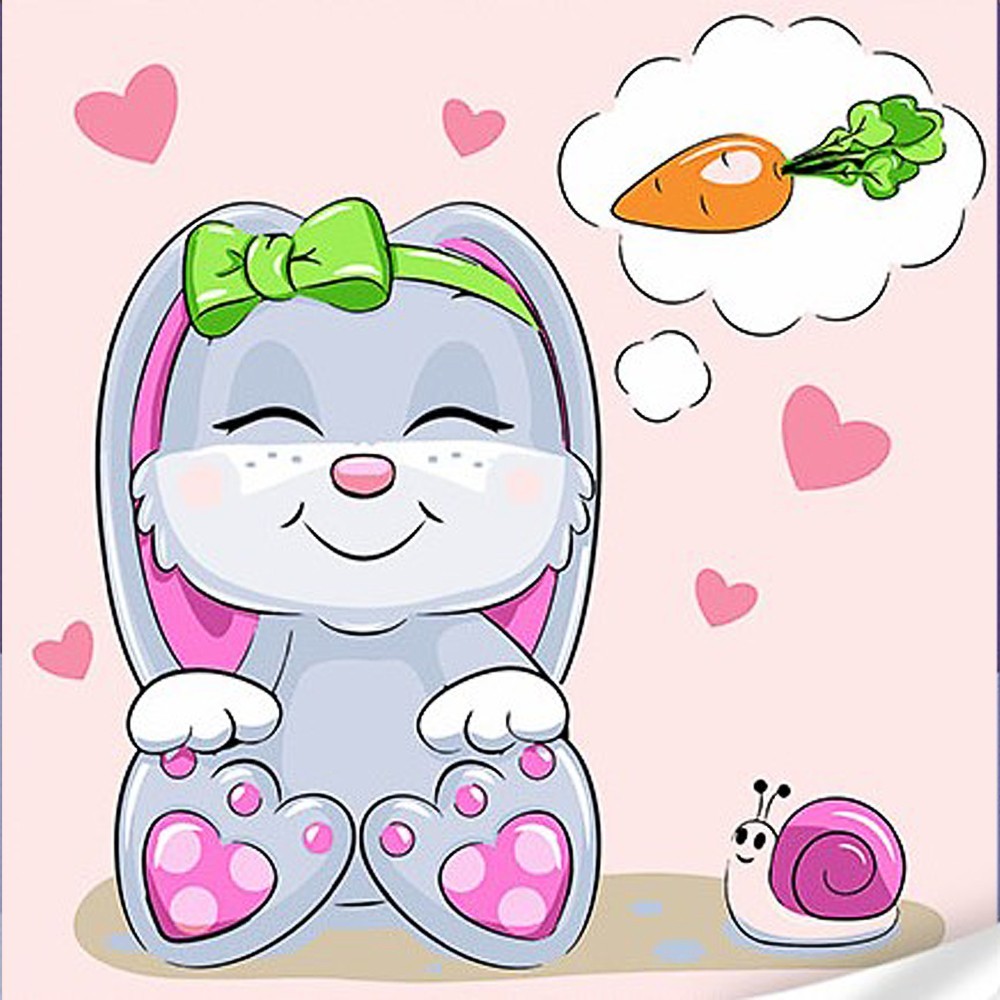 Картина по номерам Кролик с морковью (30х30 см), бренду Strateg - KUBIX