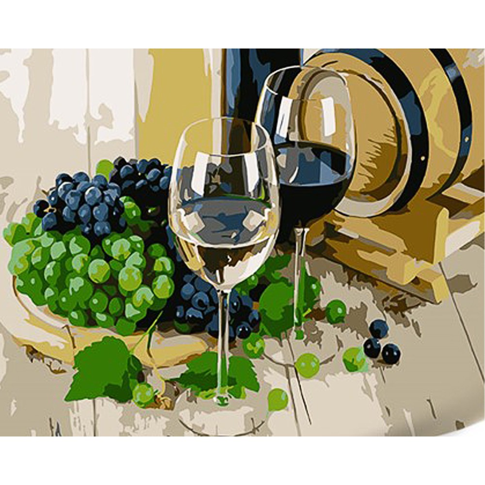 Картина за номерами Вино та виноград (30х40 см), бренду Strateg - KUBIX
