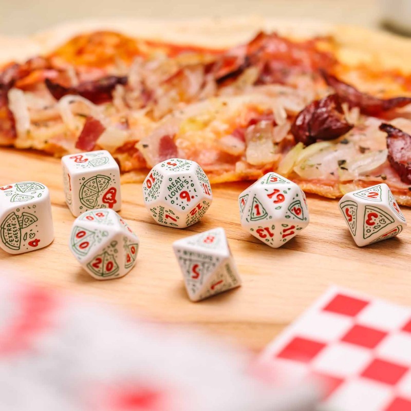 Набор кубиков Pizza Modern Dice Set: Pepperoni (7), бренду Q-Workshop - 7 - KUBIX 