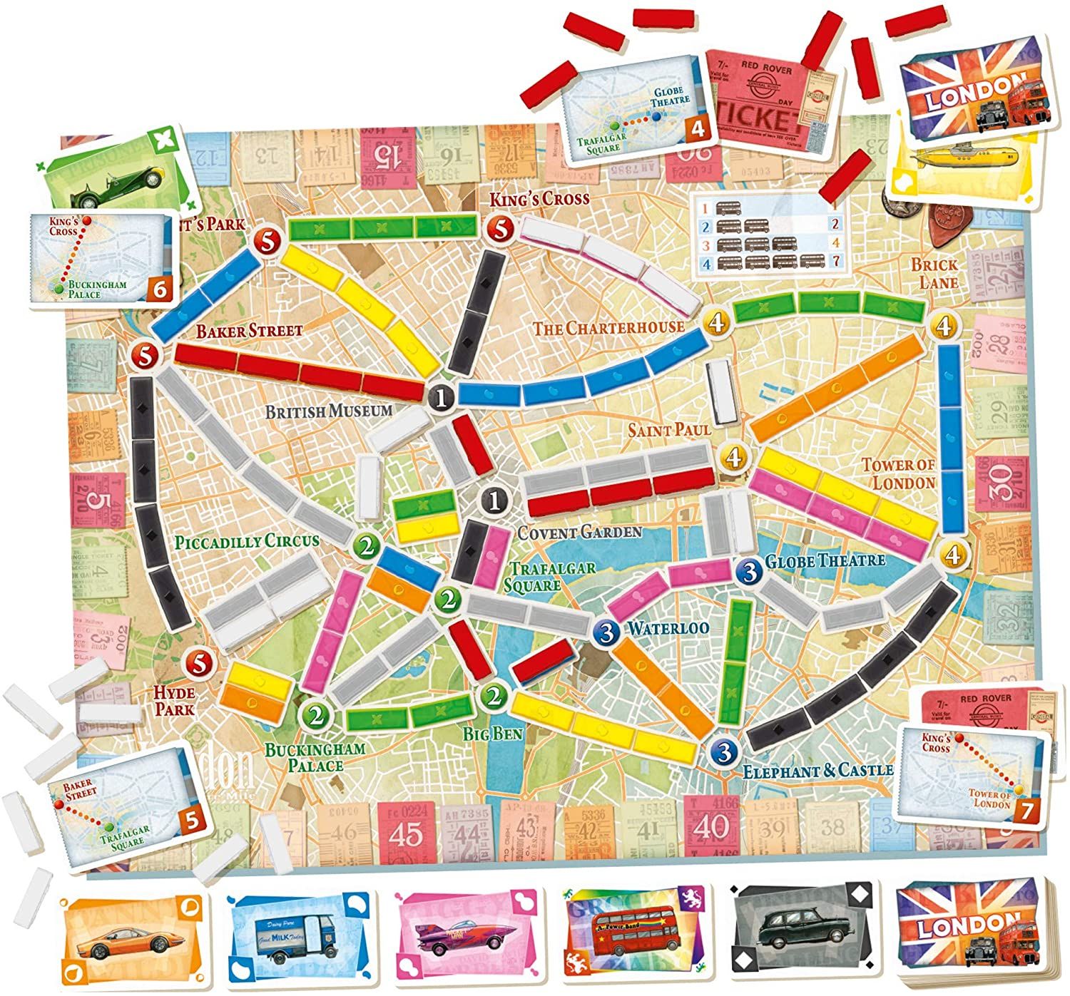 Настольная игра Ticket to Ride: London (Билет на поезд. Лондон) (EN), бренду Days of Wonder, для 2-4 гравців, час гри < 30мин. - 3 - KUBIX 