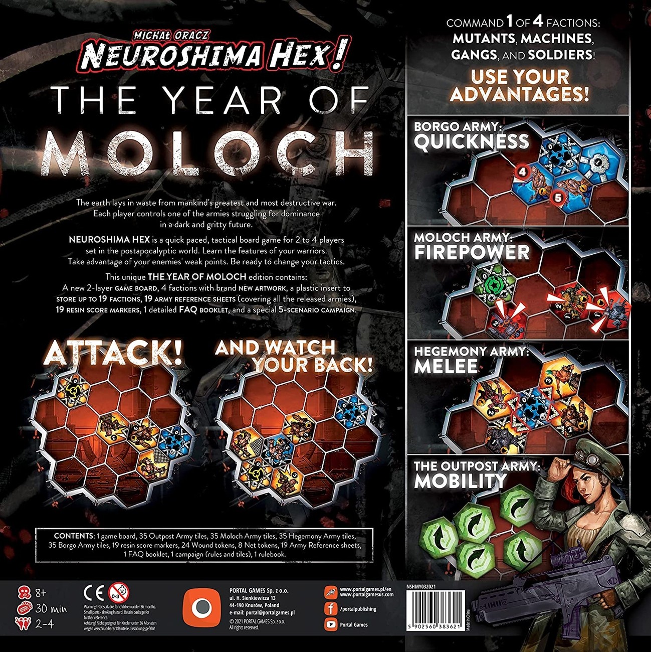 Настольная игра Neuroshima Hex 3.0 The Year of Moloch (Нейрошима Хекс 3.0 Год Молоха) (EN), для 2-4 гравців, час гри < 30мин. - 2 - KUBIX 