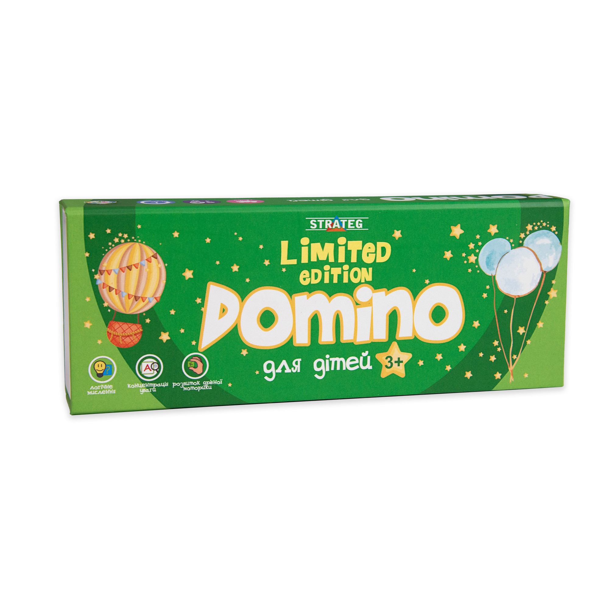 Настольная игра Домино лимитированная версия зелёная (Domino Limited edition green), бренду Strateg, для 2-4 гравців, час гри < 30мин. - KUBIX