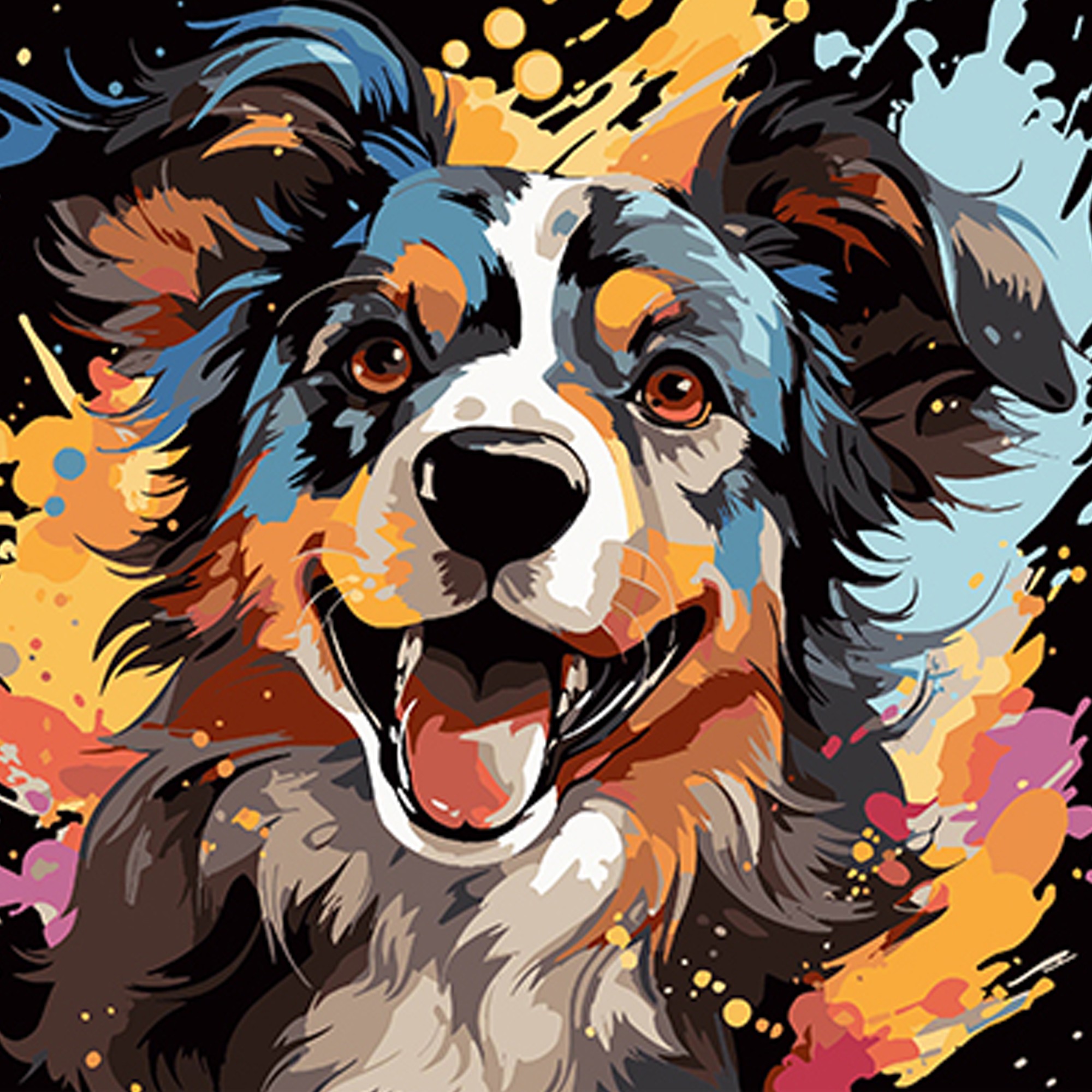 Картина за номерами Смішний радісний пес (40х40 см), бренду Strateg - KUBIX