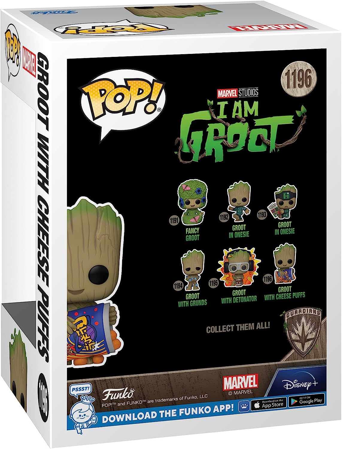 Игровая фигурка FUNKO POP! Я являюсь Грут (Groot with Cheese Puffs) Marvel #1196, бренду Funko - 2 - KUBIX 