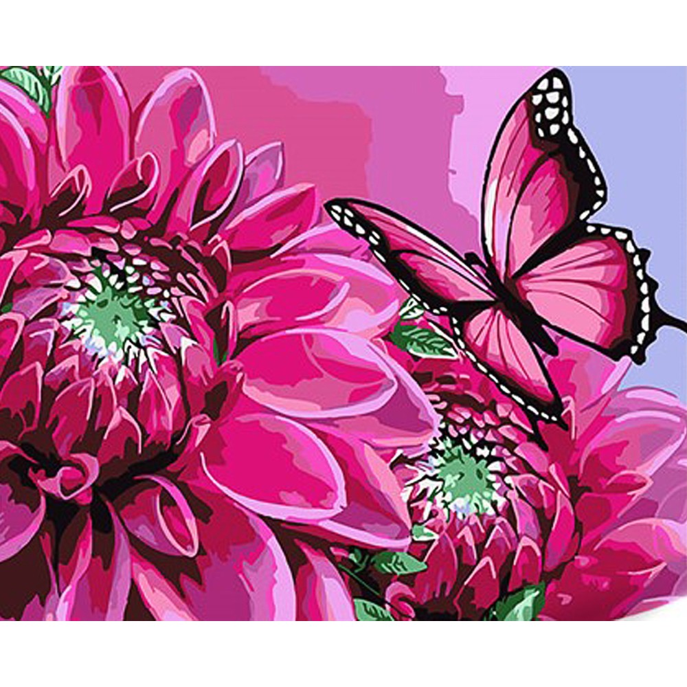Картина по номерам Бабочка на ярких цветках (30х40 см), бренду Strateg - KUBIX