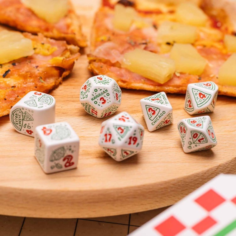 Набор кубиков Pizza Modern Dice Set: Pepperoni (7), бренду Q-Workshop - 2 - KUBIX 