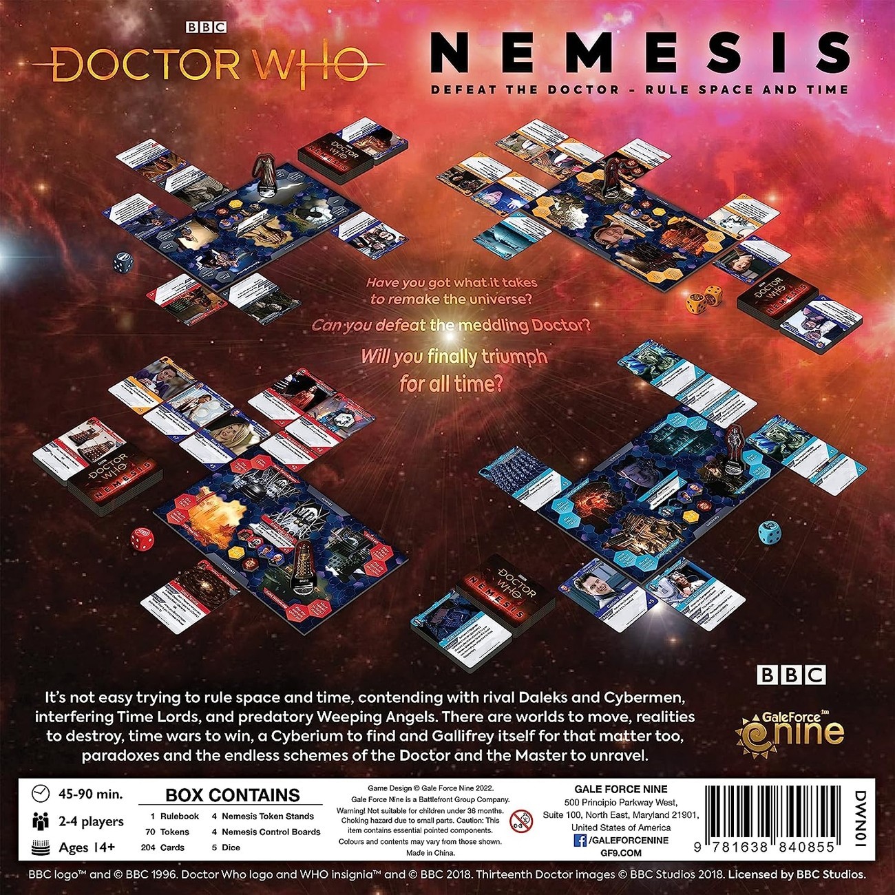 Настольная игра Doctor Who: Nemesis (Немезида: Доктор Кто?) (EN), для 2-4 гравців, час гри > 60мин. - 2 - KUBIX 