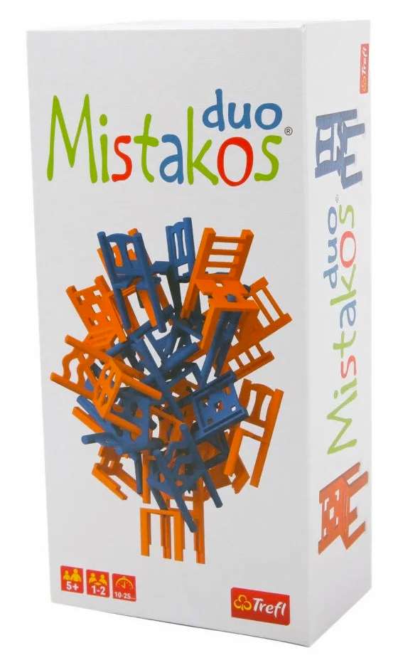 Настольная игра Mistakos: Стульчики ДУО (Оранжево-синие) (Mistakos DUO (Orange-blue)), бренду Trefl, для 1-2 гравців, час гри < 30мин. - KUBIX